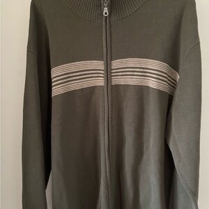 Dockers Men's Olive Zip-Up Sweater